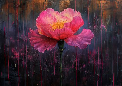 Peinture de fleurs en néon