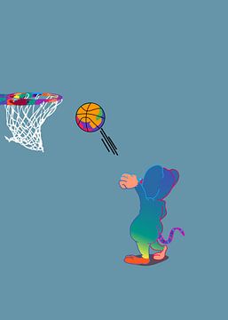 Mouse basketball in pop art by IHSANUDDIN .