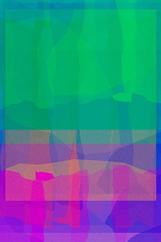 Abstrakte Formen in Neonpink, Grün, Blau, Lila und Gelb von Studio Allee