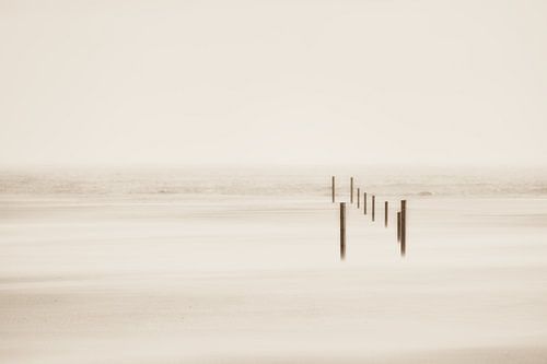 A minimalist sea view in sepia by Rik Verslype