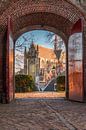 Leiden - Doorkijkje vanaf de Burcht naar de Hooglandse kerk (0127) van Reezyard thumbnail