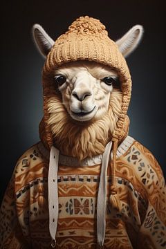 Alpaca in wool jumper by Bert Nijholt