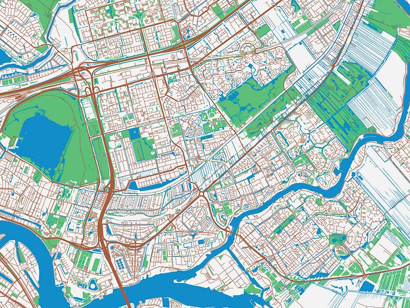 Map of Capelle aan den IJssel in the style Urban Ivory by De Kaartenwinkel