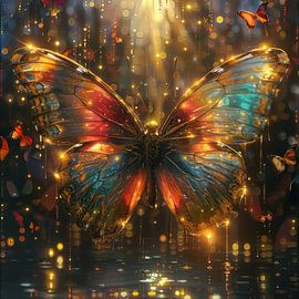 Majestic Butterfly Abstract and Colorful Artwork by Wilma Mesman
