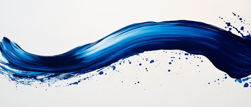 Dynamische blaue Farbschicht – Abstrakte Kunst von Poster Art Shop