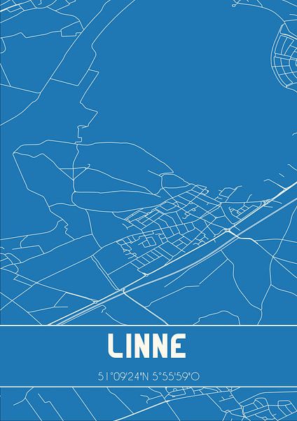 Blueprint | Map | Linne (Limburg) by Prints of Place