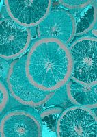Metallic Lime - Neon Turquoise Abstract Wallarts