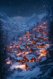 Noël Magie de la nuit sur Poster Art Shop