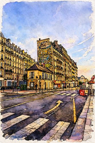 Een straatbeeld in Parijs van Geert Van Baelen