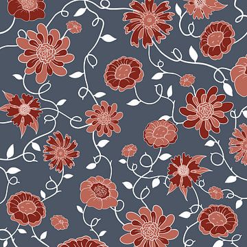 England in flowers - Classic modern pattern by Studio Hinte