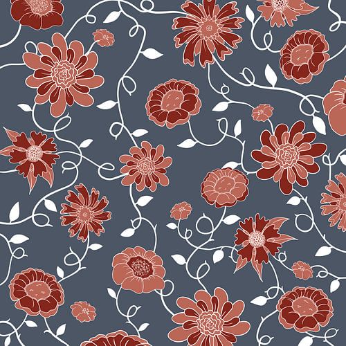 England in flowers - Classic modern pattern