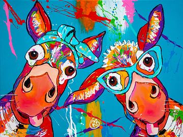 Funny donkey duo by Happy Paintings