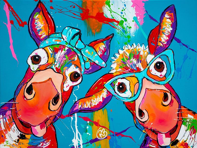 Funny donkey duo by Happy Paintings / Renata Rolefes