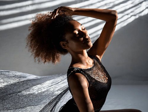 Beautiful woman in shadow play