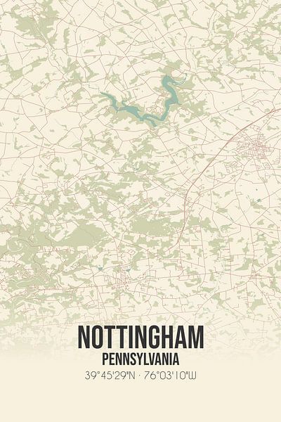 Carte ancienne de Nottingham (Pennsylvanie), Etats-Unis. par Affiches de lieux