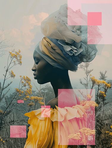 The power of Africa, contemporary portret in neon