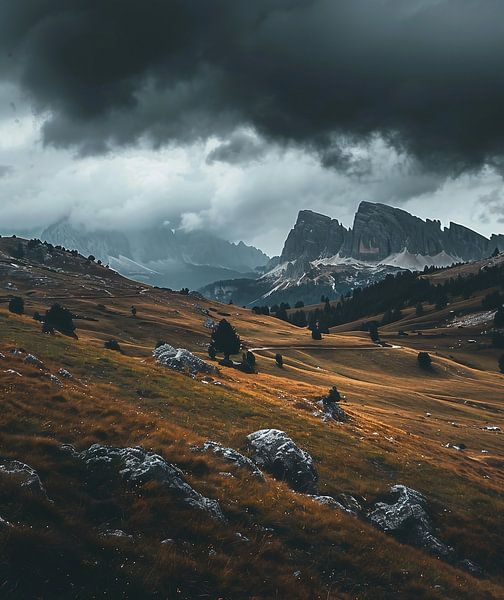 Licht über Berggipfeln von fernlichtsicht