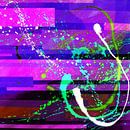 Œuvre d'art numérique moderne et abstraite en rose, violet et bleu par Art By Dominic Aperçu