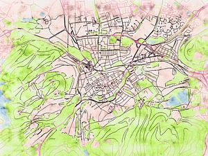 Karte von Goslar im stil 'Soothing Spring'