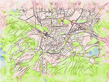 Kaart van Goslar in de stijl 'Soothing Spring' van Maporia