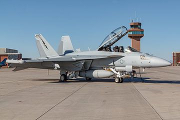 Boeing EA-18G Growler with its canopy open at NAS Fallon. by Jaap van den Berg