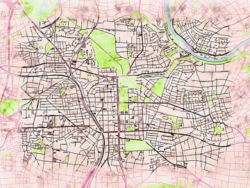 Kaart van Ludwigsburg in de stijl 'Soothing Spring' van Maporia