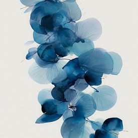 Blaue Blüten in heiterem Aquarellstil von But First Framing