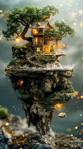 Het lantaarnhuis van het drijvende eiland