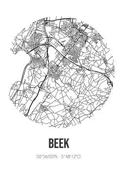 Beek (Limburg) | Landkaart | Zwart-wit van Rezona