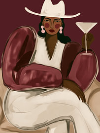 Cowgirl with Martini by Bella studio