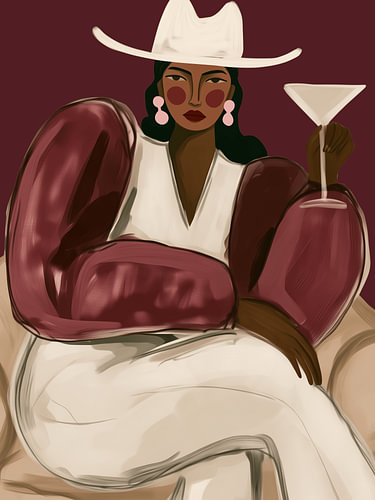Cowgirl with Martini