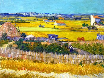 Harvest in La Crau - Vincent van Gogh - 1888
