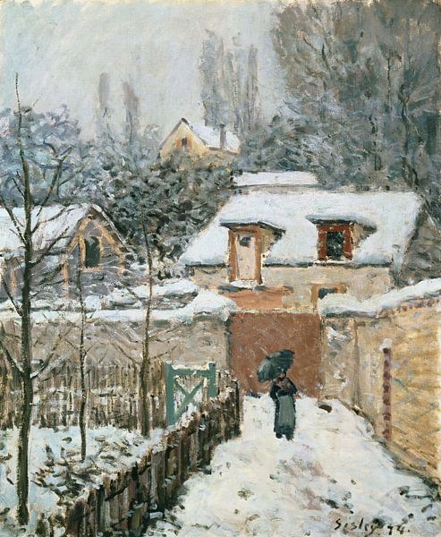 Alfred Sisley-Sneeuw in Louveciennes van finemasterpiece