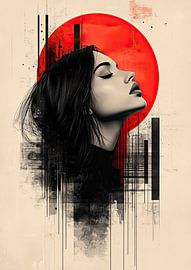 Un portrait en rouge et noir