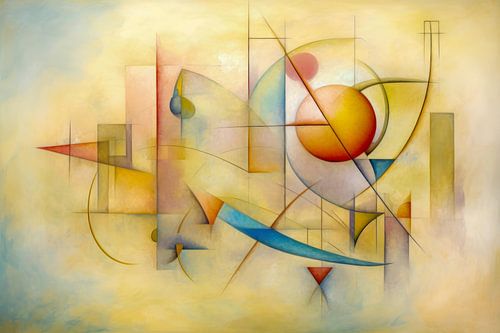 Abstract, pastel, minimalisme, geometrische vormen