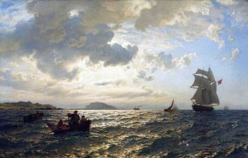 Hans Gude, Frische Brise an der norwegischen Küste A, 1876
