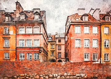 Warschau aquarel kunst #warsaw van JBJart Justyna Jaszke