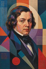 Painting of the composer Robert Schumann. by Johannes