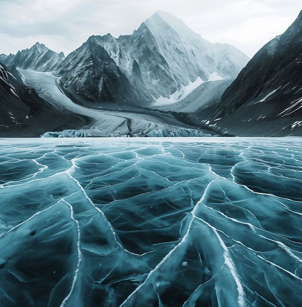 Eismeer von fernlichtsicht