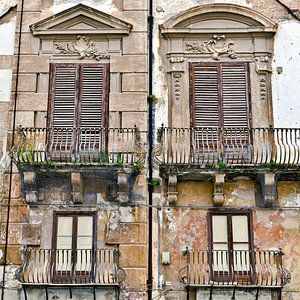 Verfallene Barock-Fassade im historischen Stadtkern von Palermo