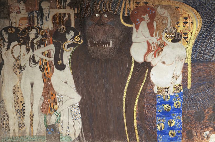 Beethoven Frieze: "The Hostile Powers", Gustav Klimt by Masterful Masters