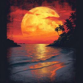 Moon Beach Sea Maritime by Niklas Maximilian