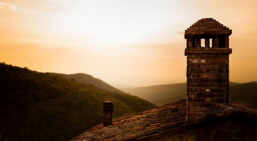 Zonsopkomst Italië, Toscana van Mees van den Ekart