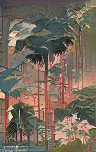 tropisch woud nr. 2 - UKIYO-e van Pia Schneider