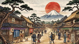 Echos aus Edo am Fuße des Fuji von my pixel art