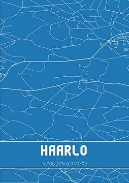 Blauwdruk | Landkaart | Haarlo (Gelderland) van MijnStadsPoster