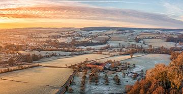 Panorama par drone de Cottessen dans le sud du Limbourg sur John Kreukniet