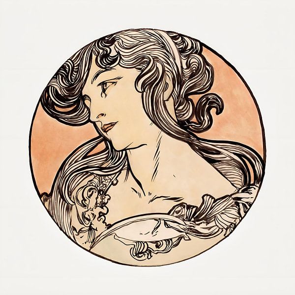 Stained glass window for the façade of the Boutique Fouquet by Alphonse Mucha by Peter Balan