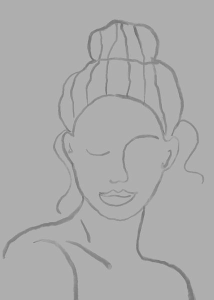 Abstrait moderne : portrait dessiné au trait par Studio Allee