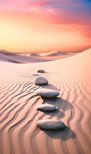 zen-tuin met gerangschikte stenen